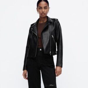 Zara Faux Leather Biker Jacket - Size M